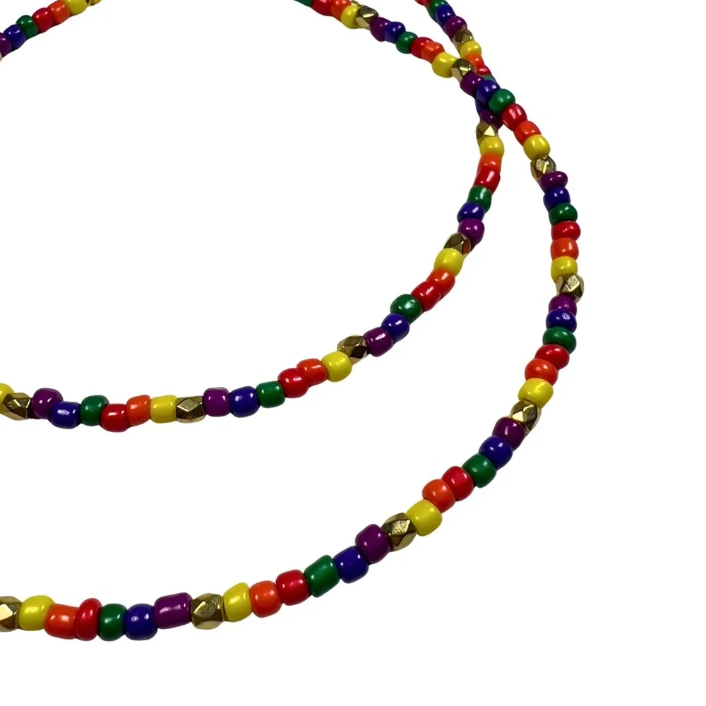 Handmade Multicolor Seed‎ Bead Choker Necklace Lobster Clasp Boho Beach 15